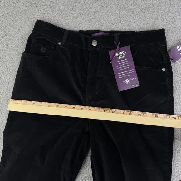 Gloria Vanderbilt Womens Amanda Corduroy Classic Fit Tapered Sz 10 Pants Black - Picture 6 of 13